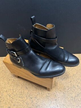 Ralph Lauren Purple Label Black Italian Leather Chelsea Ankle Boots